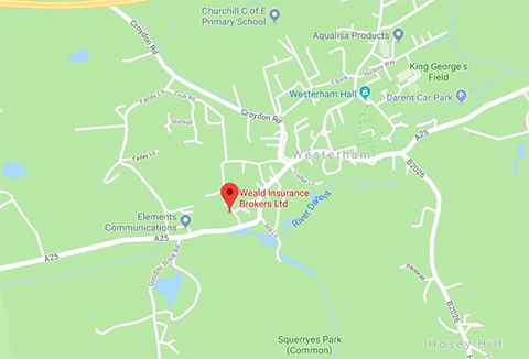 Google Map screenshot of the Weald Insurance Brokers office